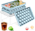 Ice Cube Tray with Lid and Bin – Round Ice Cube Trays for Freezer