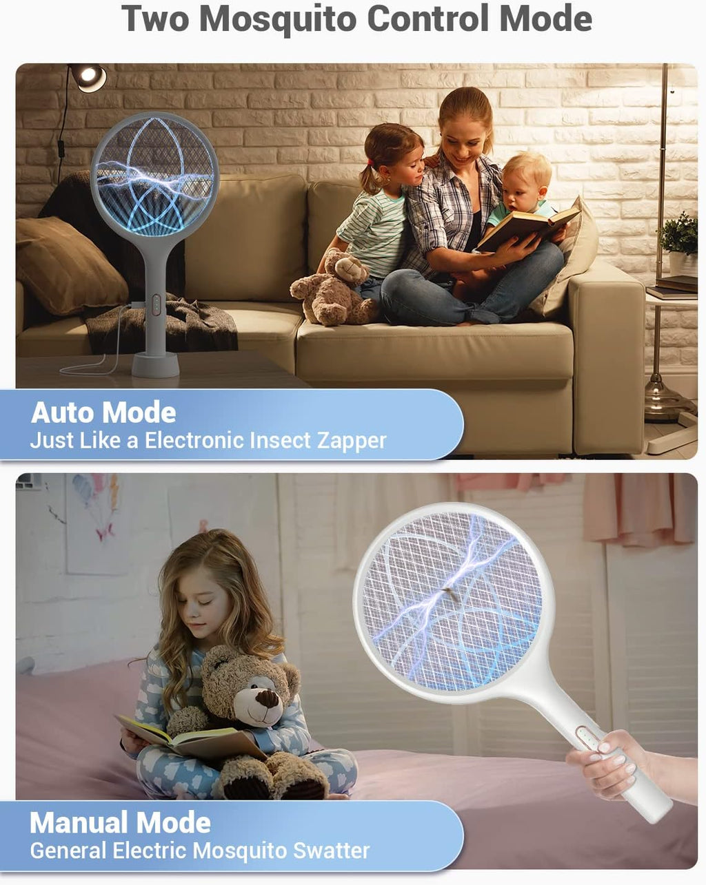 Bug Zapper Racket Dual Modes
